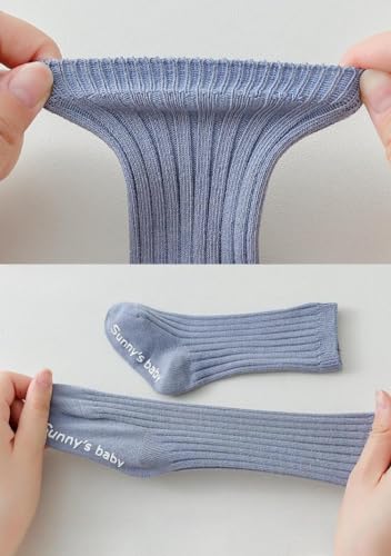 Baby Girls Knee High Socks Non Slip Toddler Boys Long Stockings Infant Floor Socks with Grips Bottom3