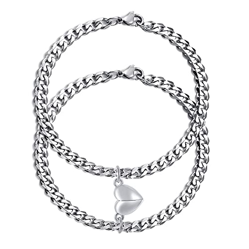 TempBeau Bracelet for Couple - Personalized ID Custom Engraving Bracelet, Braided Rope His and Her Bangle, Adjustable Friendship Bracelets for Sister BF GF, Pinky Promise Couple Bracelets Gifts