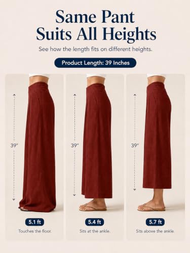 Image of Womanista Women's Relaxed Fit Pure Cotton Linen Flared Palazzo Pants for Woman | Wide Leg Casual Trouser with Pockets | Plazo pants for Women | High Waist Office & Travel Wear (Available in plus size)