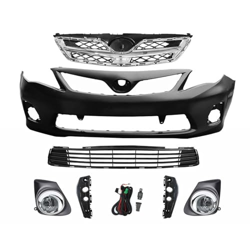 dreamdragon - Compatible Fit for 2011-2013 Corolla Sedan New Front Bumper Cover Kit With Fog Lights