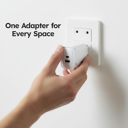 Image of Trueview 45W Fast Charging Power Adapter with Type-C & USB-A Ports | PD 3.0 & QC Support Wall Charger for Smartphones, Tablets & USB-C Devices | White