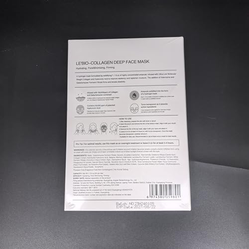 Bio-Collagen Overnight Mask, 4 Pack Facial Collagen Lifting Hydrogel Masks, Pore Minimizing, Reduce Wrinkles, Overnight Hydrating,Enhanced Skin Elasticity, Korean Skincare Masks Get Glass Skin