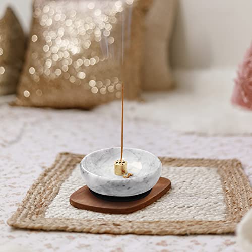 Natural Marble Incense Holder, Incense Holder For Sticks And Backflow Incense, Handmade Stick Incense Holder Ideal For Smudging, Incense Burning, Decoration.easily Grab All Incense Ash (Gray) #TOP5