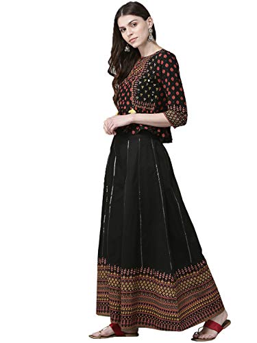 Image of Juniper White Solid Cotton Dobby A-Line Kurta with Buttons