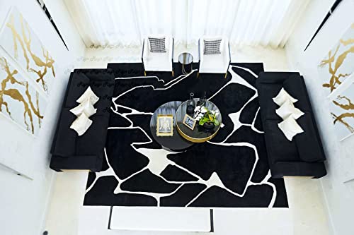 Image of Soft Woolen Modern Collection Tufted Carpet for Living Room Bedroom and Hall Size 6 x 8 Feet Color Multi-N