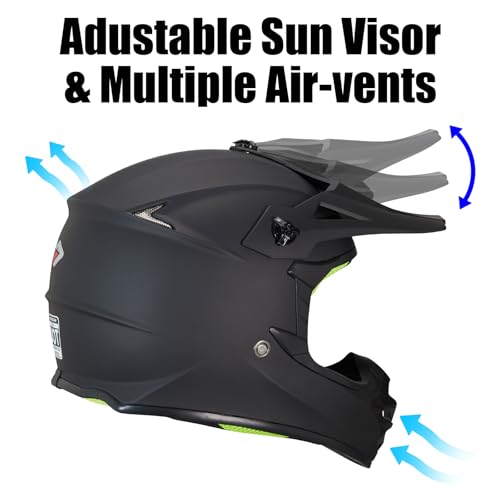 Image of Youth Kids Dirt Bike Helmet for Boys & Girls,F001 Full Face Motorcycle Helmet for Off-Road ATV Street Riding Four Wheeler Mountain Bike with Goggles Gloves,DOT Approved