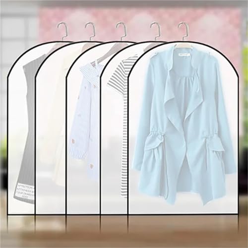 Hanging Garment Bag Transparent Clothes Dust Case Garment Suit Coat Organizer Cover for Home Wardrobe Storage Protect Bag(Without Zipper,60x80cm)4