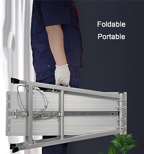 Andamio portátil de aluminio con plataforma regulable de 70 x 119 cm 6