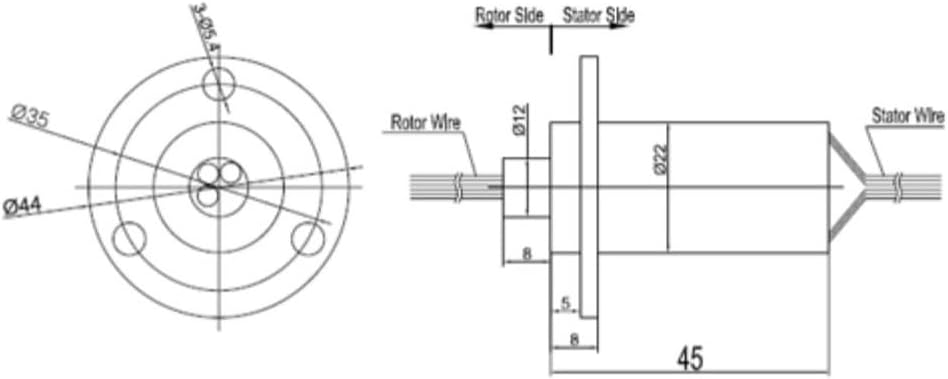 1 Pcs 10A Slip Ring Collector Ring Conductive Slip Ring Conductive Ring, Dedicated for Stage Lights Induction Cooker(2 Lines)