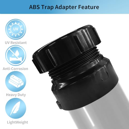 Image of LESSO ABS Trap Adapter, 1-1 /2 x 1-1 /4 Inch ABS Female Pipe Fitting, SCH40 White