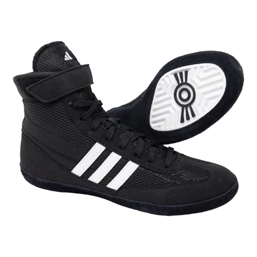 adidas Tênis de luta livre Combat Speed 4, Preto/branco, 4.5