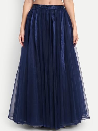 Image of TILISM Women's and Girls Solid Satin Long Skirt