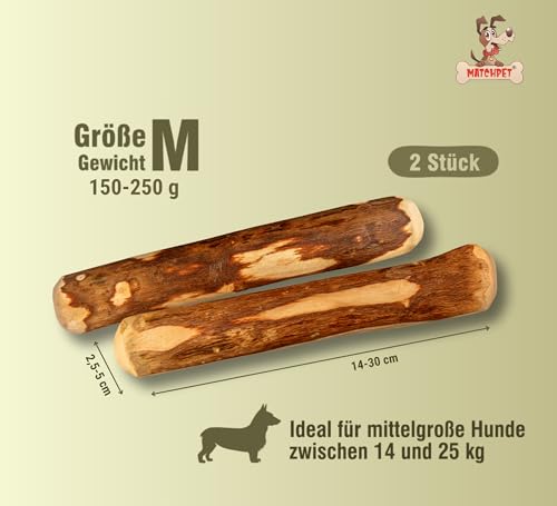 Olivenholz für Hunde Mittel 2 Stück Kauholz Mittlere Holzknochen als Hundespielzeug Kauspielzeug Hund