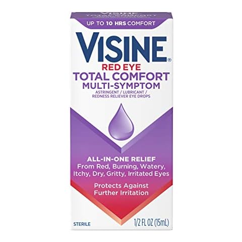 Visine Multi-Symptom Eye Drops - Astringent, Lubricant & Redness Reliever for Irritated, Dry, Red Eyes - 0.5 fl. oz Cover