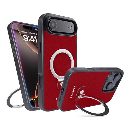COGURE 互換 iPhone Air ケース 本革 スタンド COPMS レッド（Amazon）