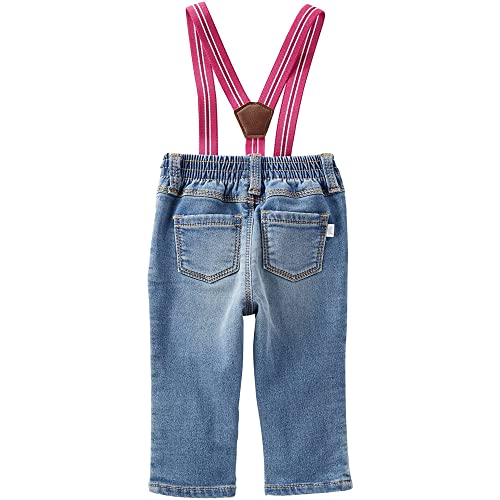 OshKosh B'Gosh Girls' Suspender Embroidered Jeans NB-5T (24M, Embroidered)2