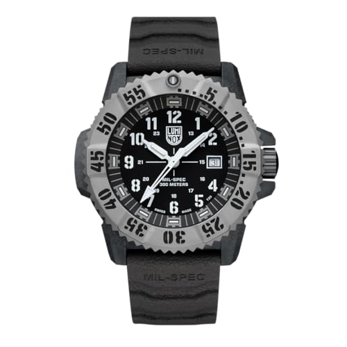 Luminox Reloj analógico automático para Hombre con Correa de Goma XL.3351. Set, Negro, Caucho