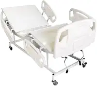 Cama Hospitalar Manual 2 Manivelas com Altura fixa do Leito e 6 posições Grades Luxo