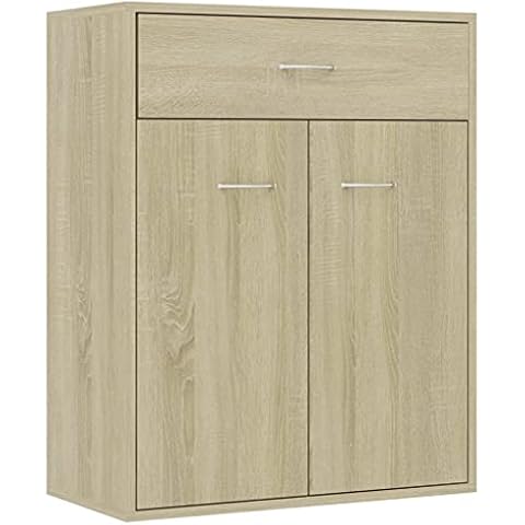 vidaXL Sonoma Oak Sideboard with Drawer Cover