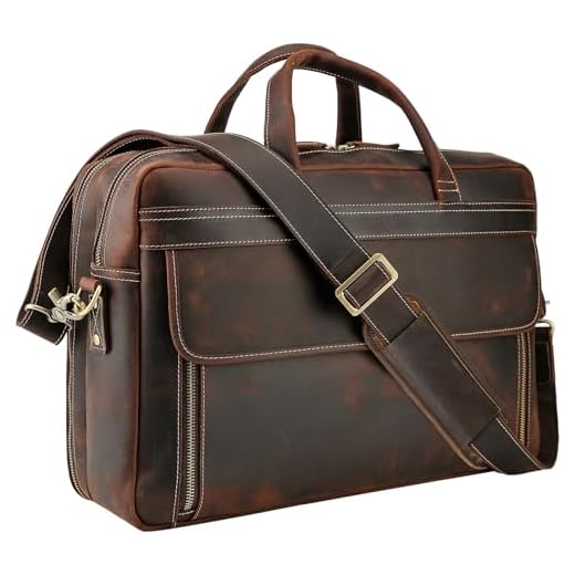 Vintage Leather Briefcase for Laptops and More