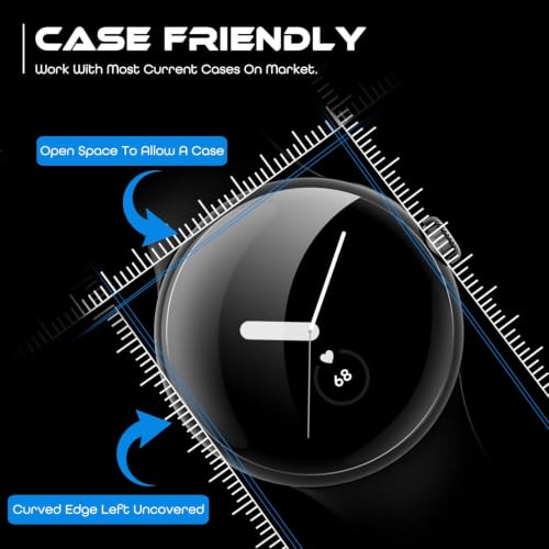 Image of BLACKSHEEP 2 Pack Screen Protector for Google Pixel Watch 1 / Pixel Watch 2 41 mm Bubble Free, Self Healing Unbreakable Membrane Edge to Edge Full Coverage - Clear [NOT GLASS]