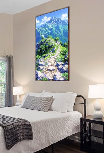 Punto de cruz diamante 5D DIY para manualidades en casa con diseño de piedras de montaña 70x40 6
