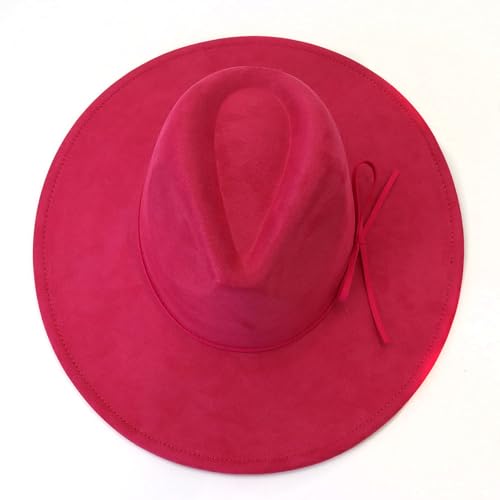 Image of Fedora Hats for Women Man with Big Wide Brim Classic Suede Panama Hat Western Outdoor hat