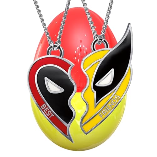 MYAROMA FINDINGS 2pack Best Friend Heart Necklace Set 304 Stainless Steel Chain Couple Love Pendant Gifts for Men and Women, Small, Zinc, No Gemstone