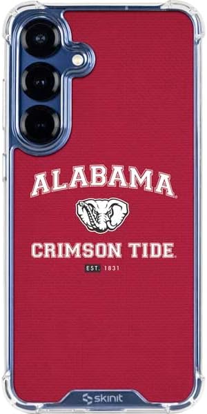 Skinit Clear Phone Case Compatible with Galaxy S25 - Officially Licensed University of Alabama Roll Tide Roll Design