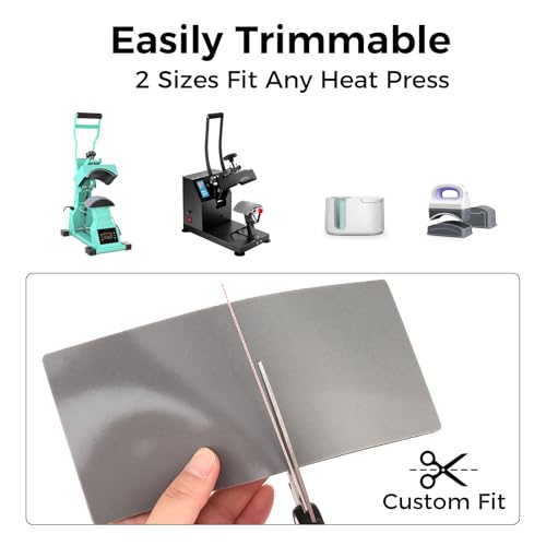 Lconvicely Transferpresse Matte – 4er-Set Hitzepresse Zubehör, 2 Größen (20×8,5 cm + 16,5×6,5 cm), hitzebeständig bis 220 °C, dicht & zuschneidbar, für DIY & Haushalt