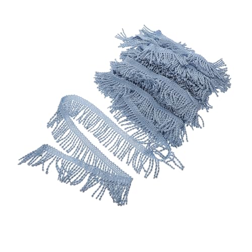 Ruban à Franges Polyester Bleu Lacustre pour Couture et Rideaux - 2 Rouleaux
