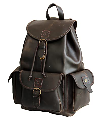🔥 Cashback up to 70% 16" Brown Leather Backpack Vintage Rucksack Laptop Bag Water Resistant Casual Daypack College Bookbag Comfortable Lightweight Travel Hiking/picnic For Men