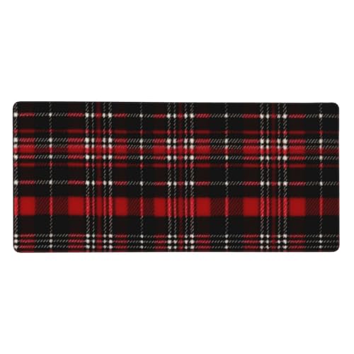 Tapis de souris de jeu pour le travail à la maison grand sous-main carreaux rouges noirs