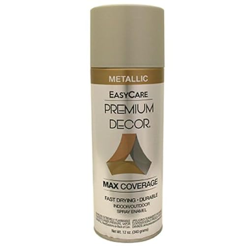 EasyCare Premium Decor, Max Coverage Spray Paint, Metallic Brushed Nickel, 12 oz. - Pack of (1)