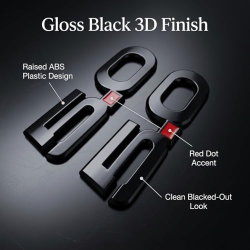 Logotipos 5.0 de plástico ABS texturizado en tres dimensiones con acabado negro espejo 6