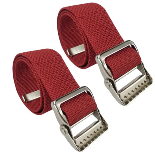 YuddiagZho Drywall Stilts Leg Band Straps 2PCS Universal Stilt Replacement Parts - Nylon Adjustable Leg Fixation Strap Kit with Quick-Release Buckle for Drywall Construction Home Improvement (Red)