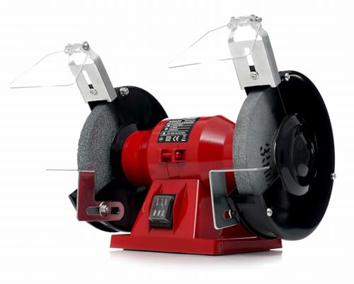 SMERIGLIATRICE MOLA DA BANCO CON 2 DISCHI IN PIETRA DA 150MM PER OFFICINA