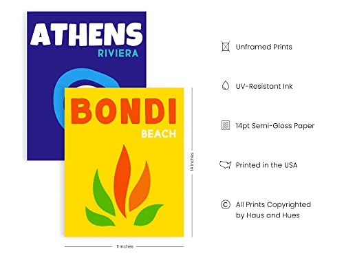 Haus And Hues Travel Posters, Preppy Posters, Aesthetic Destination Poster, Travel Wall Art, Colorful Wall Prints, Trendy Wall Art, Artwork Travel (Unframed, 11X14) #TOP1