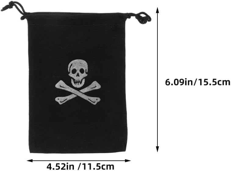 Garneck 30pcs Pirate Coins Drawstring Bags for Halloween Party Favors Sturdy Pouch for Candy Storage Unique Skull Design for Trick-treating and Festive Celebrations
