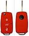 Produktbild CK+ VW Auto-Schlüssel Hülle Key Cover Case Etui Silikon für Polo Golf Plus Passat Sharan Touran Scirocco Caddy Tiguan EOS - Rot
