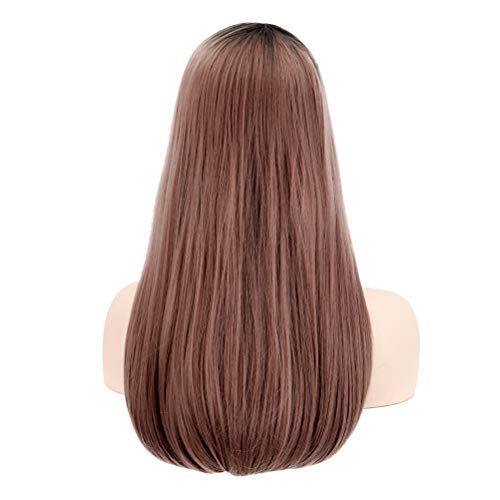 Lurrose Peruca de cabelo reto chique Acessórios de cabelo elegantes Cobertura de peruca requintada d