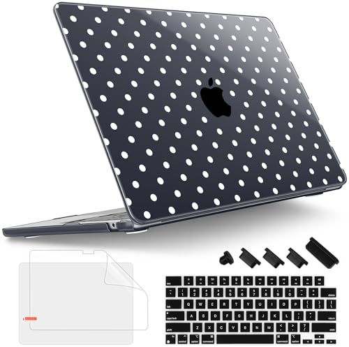 Image of Tuiklol for MacBook Air 13 inch Case M5 2026 M4 2025 M3 2024 M2 2022 Release Model A3449 A3240 A3113 A2681,Plastic Hard Shell Cover for MacBook Air 13.6 with Touch ID, Spot-White