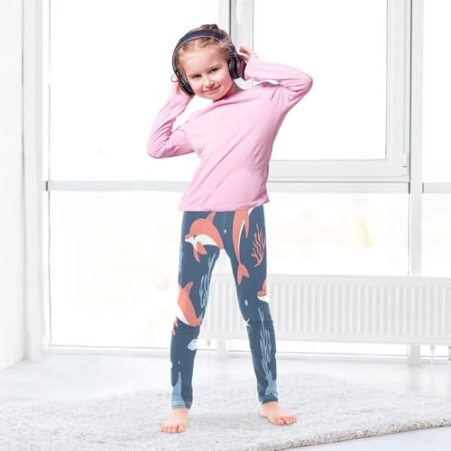 Toddler Girls Leggings Printed Yoga Pants Leggings Dolphins and Coral for Kids4