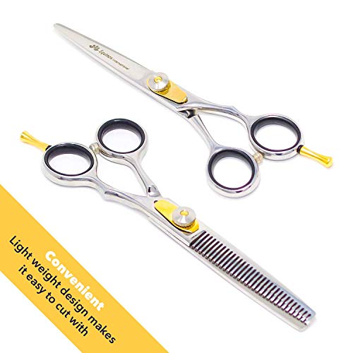 Equinox Professional Razor Edge Series - Hair Cutting and Thinning/Texturizing Scissors/Shears Set - 6.5 Inches - Stainless Steel