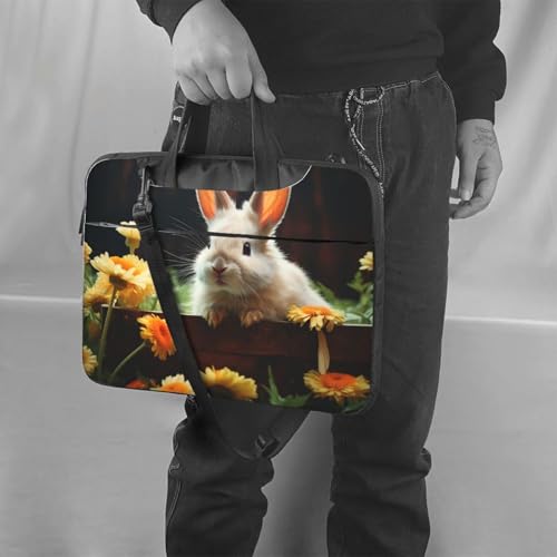 Bolsa para portátil con diseño de flores y conejo miniatura 2
