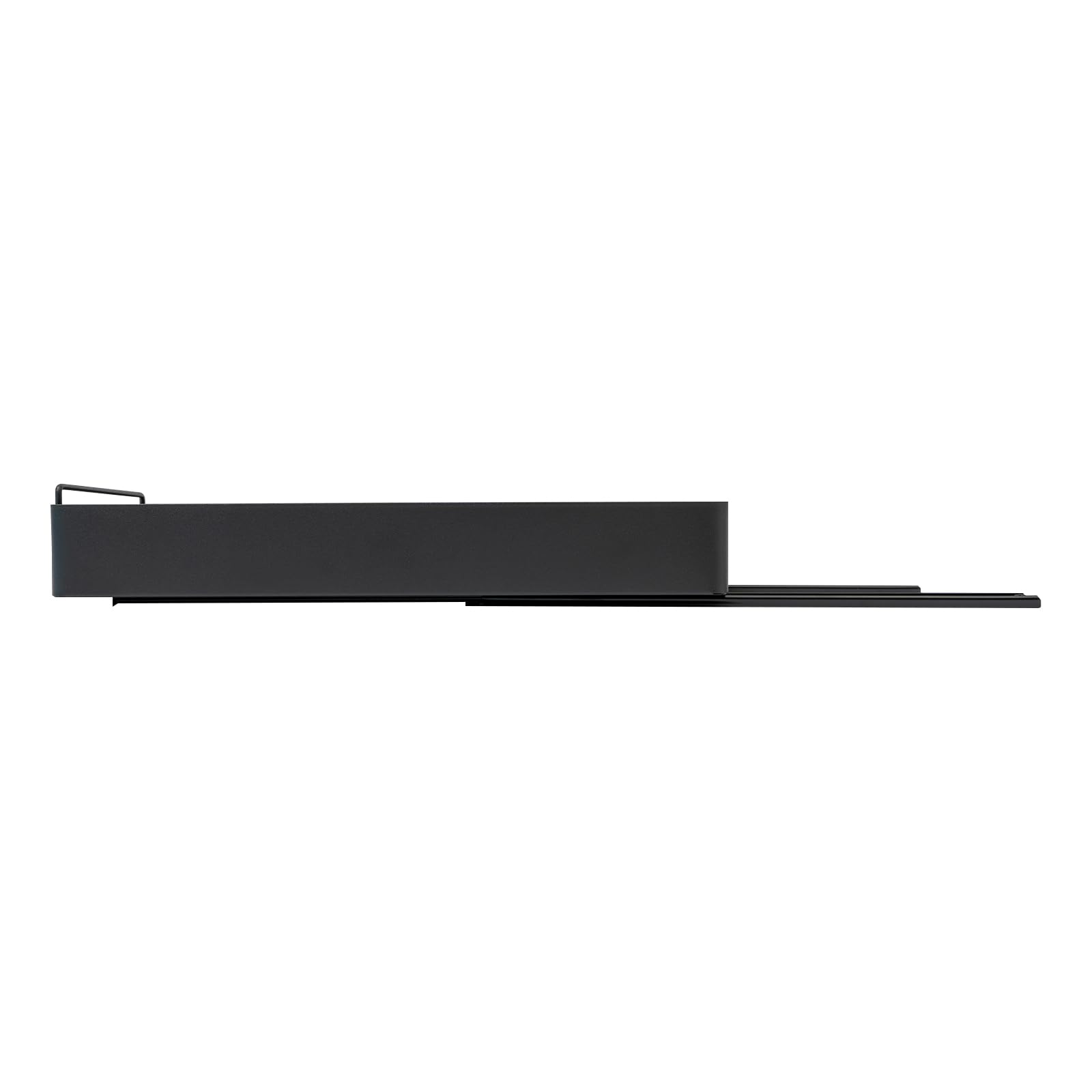 Cassetto telescopico in metallo, 43 x 25 x 7 cm, estraibile, per cucina, cucina, bagno (nero)