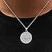 AFFY Aztec Mayan Sun Calendar Charm Pendant Necklace for Men and Women 14K White Gold Plated 925 Sterling Silver Medallion Pendant Necklace with 18-Inch Rope chain