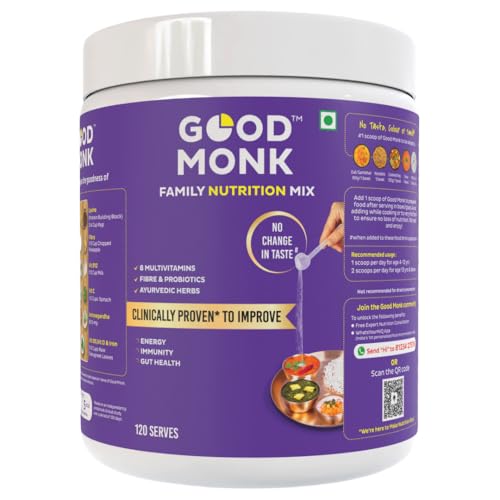 Image of Clinically Proven Multivitamin Mix for Kids, Men & Women | For Energy, Immunity, Gut Health | With Probiotics, Fibre, Vit B12, C, D, Iron, Zinc | Add To Food - No Taste Change | 120 Serves Value Pack Jar