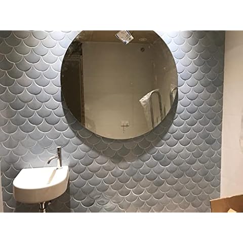 Atlas Ceramics - Mermaid Maya Wall Tile - Versatile - Wall Tile for Bathroom, and Shower Wall - Kitchen or Bathroom splashback - Oceanic Scale Design - 127mm x 62mm, Single Tile Cover