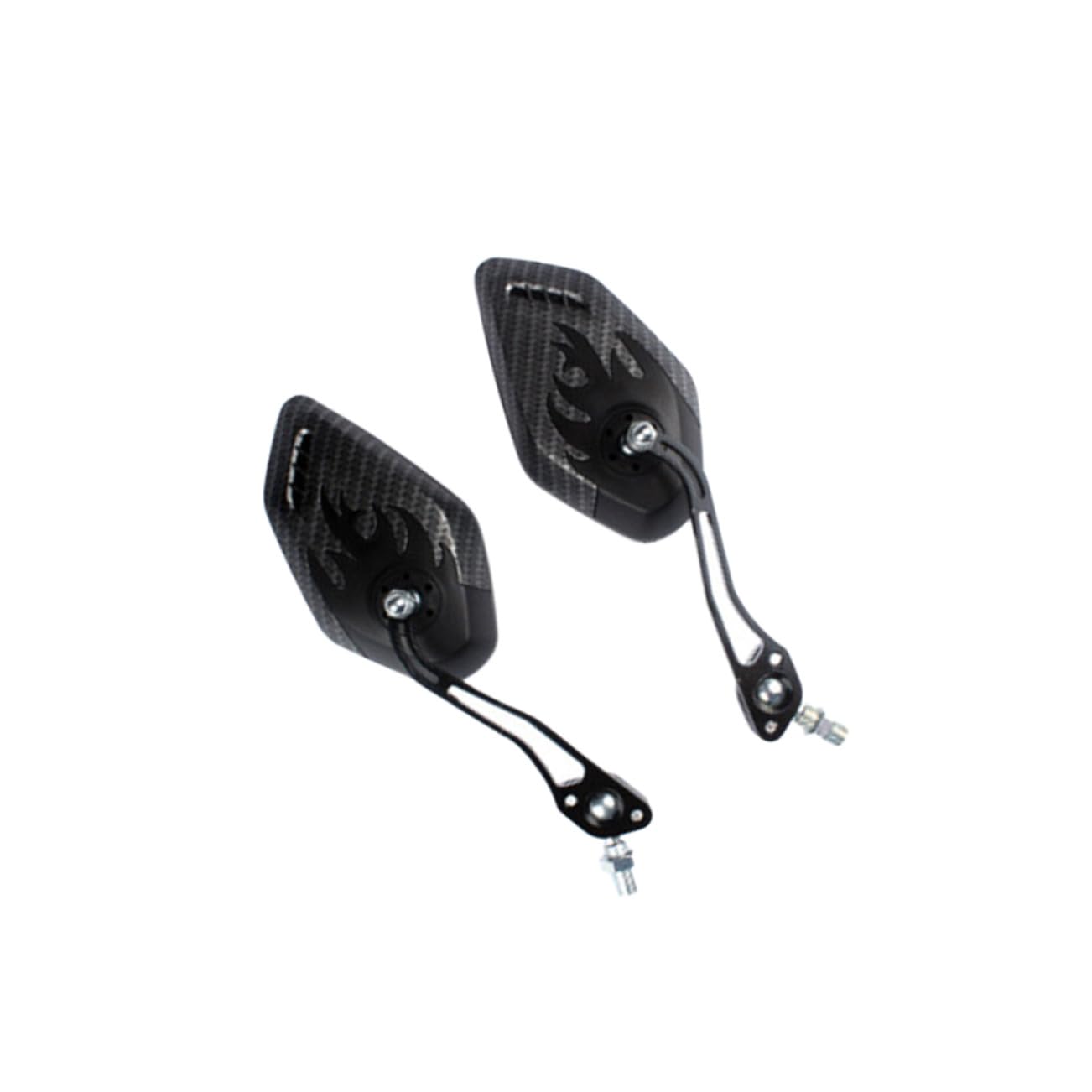 Specchietti Manubrio per Bicicletta Coppia Nero Carbonio | Manubrio 21-23mm, Lega di Alluminio e Abs, Angolo Ampio Regolabile e Rotazione Completa